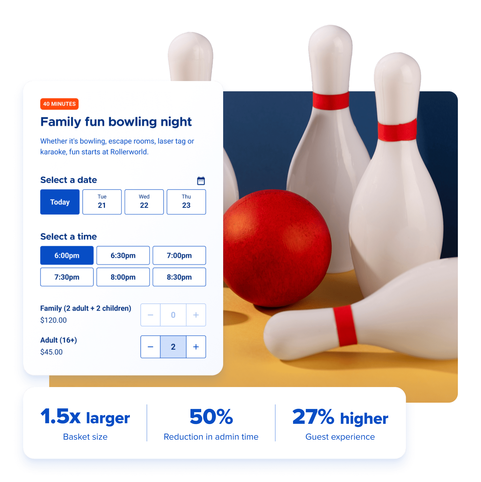 Bowling online ticketing and point of sale software