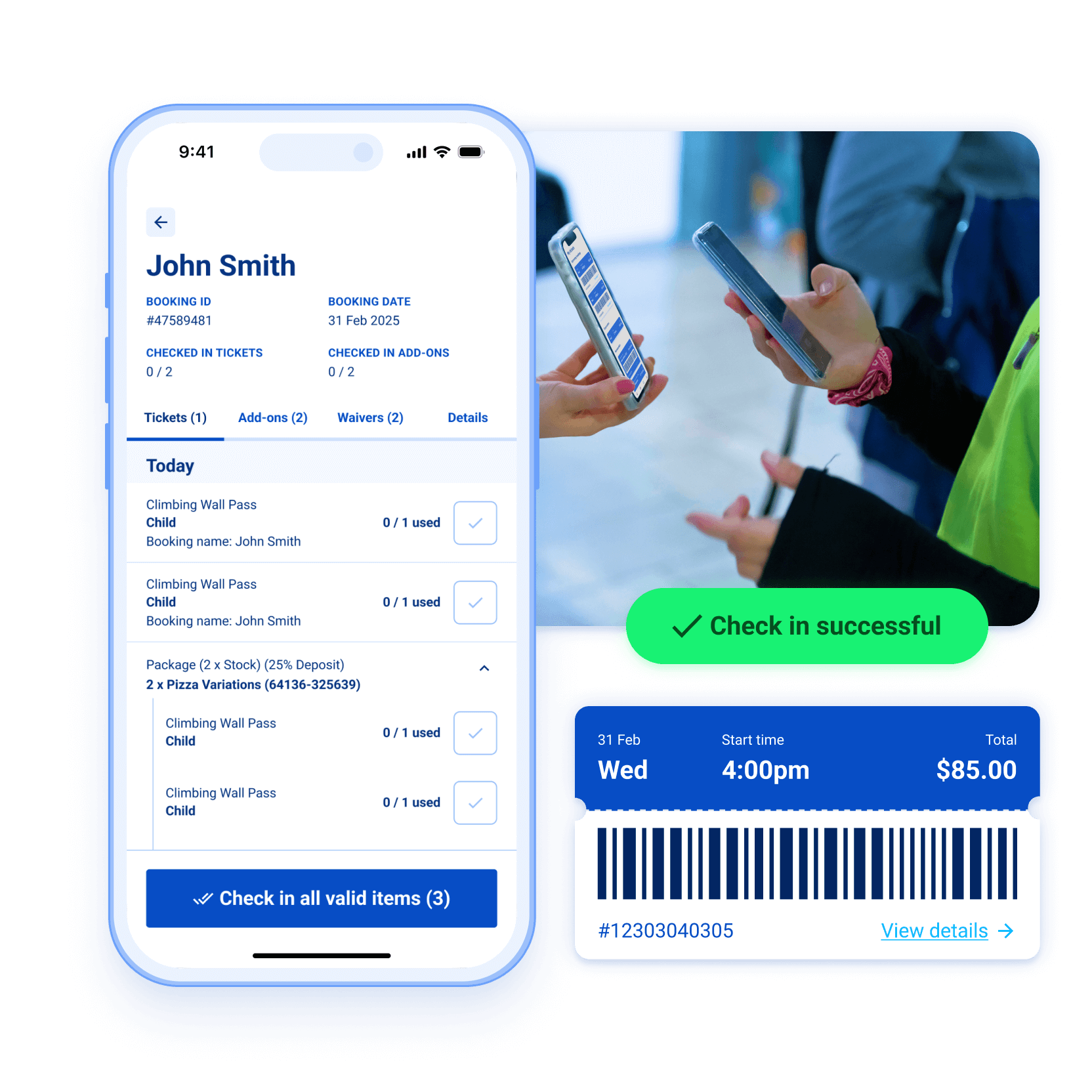 Mobile check-in with ticket, barcodes or RFID Mobile check-in with ticket, barcodes or RFID