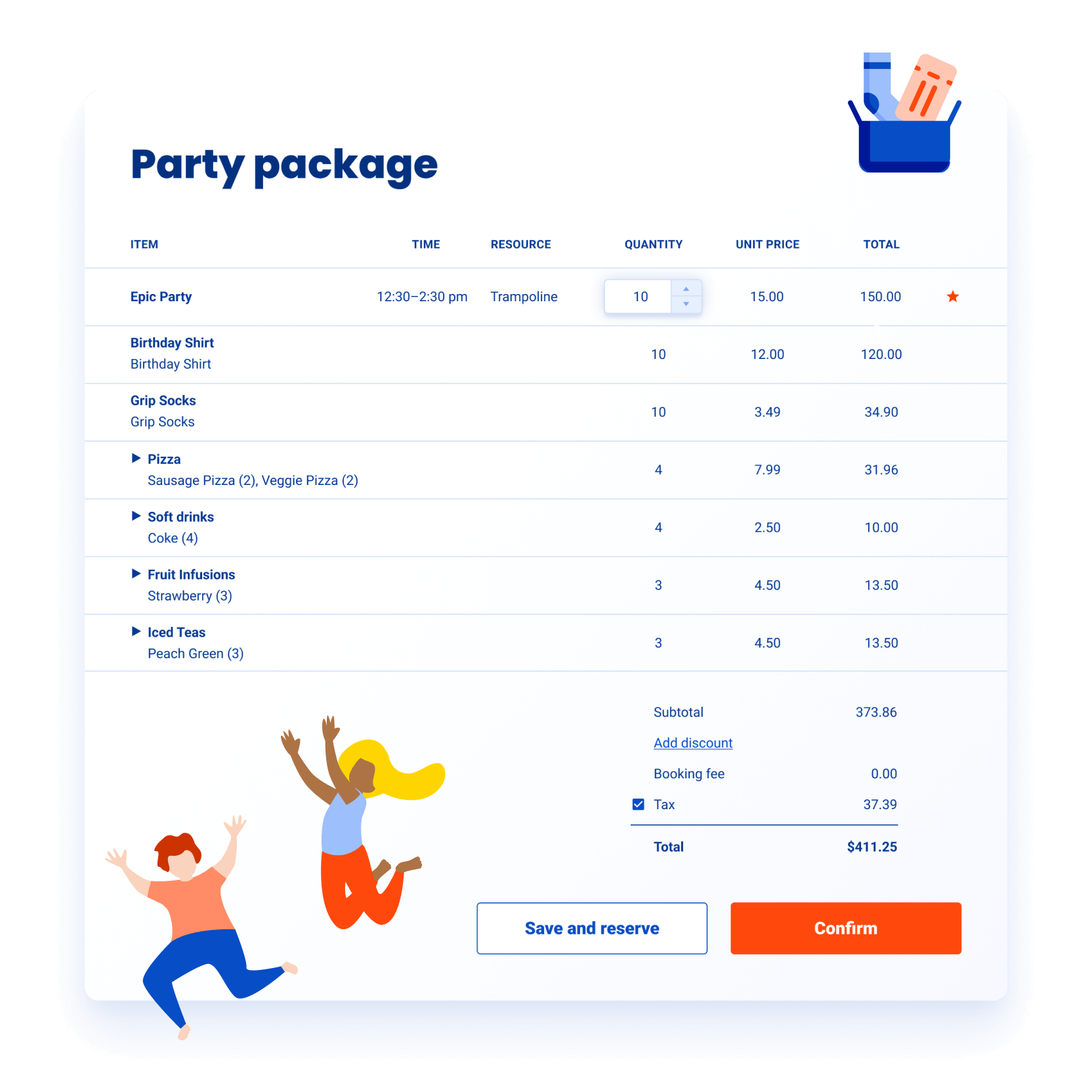 Party package product setting